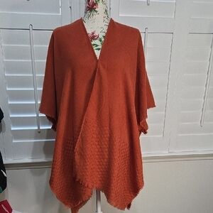 Rust Open-Front Women's Sweater Wrap